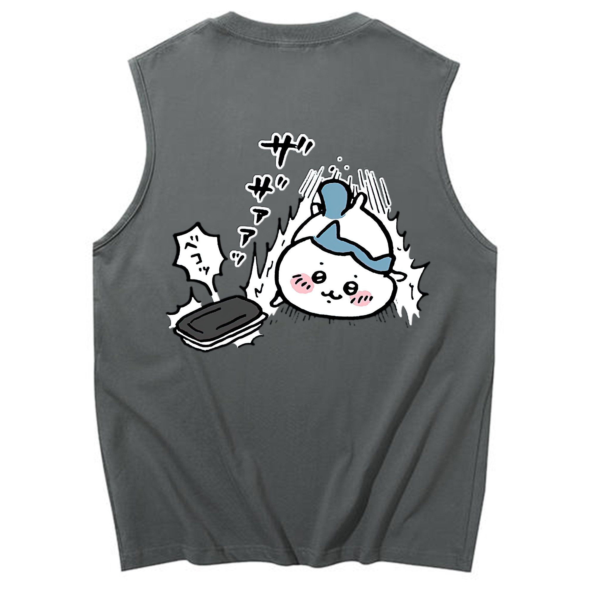 （画像用） ちいかわ ハチワレ Chii-kawa hachiware コットン100％タンクトップ（背面プリント）
